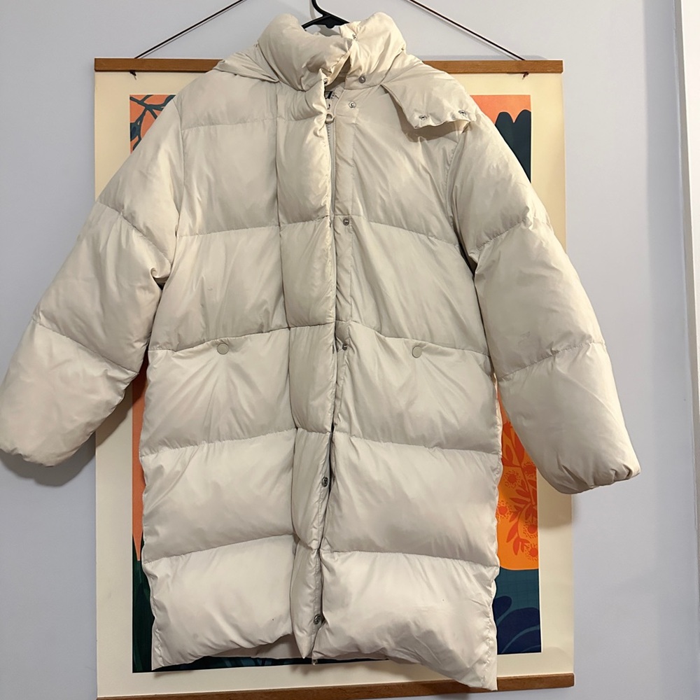 Off white Zara puffer coat for girls